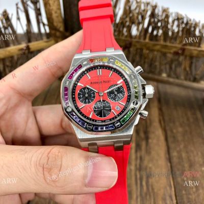 Women Audemars Piguet Royal Oak Offshore Watches Rainbow Bezel AP Watch